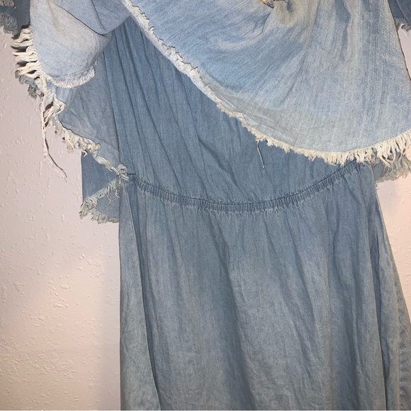 Off The Shoulder Denim Mini Dress - Picture 3 of 4